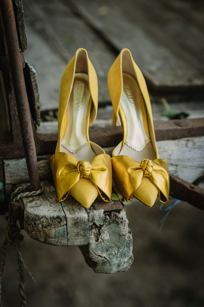 Valentina pumps 100mm yellow suede