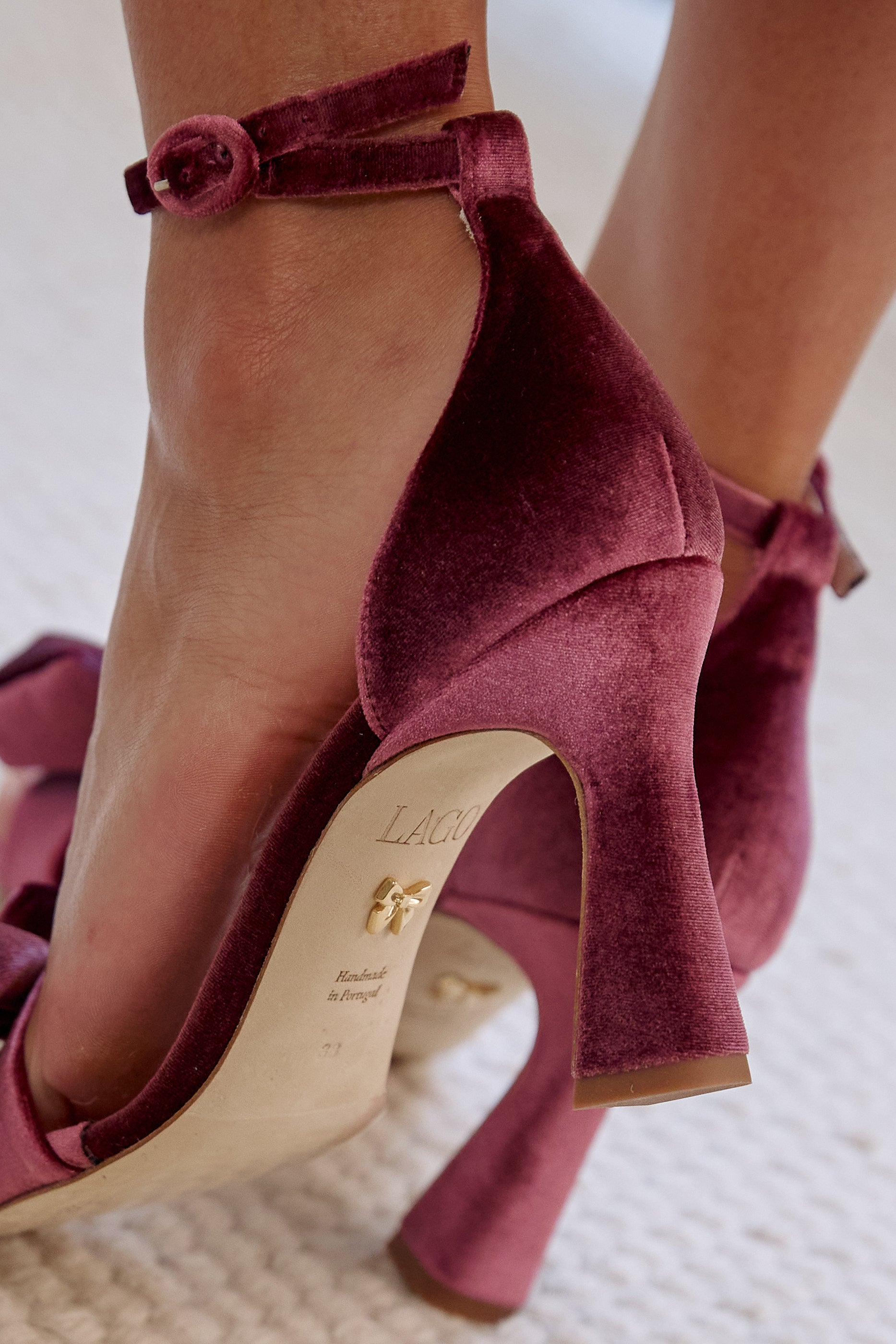 Lady Alexandra sandals 85mm merlot velvet