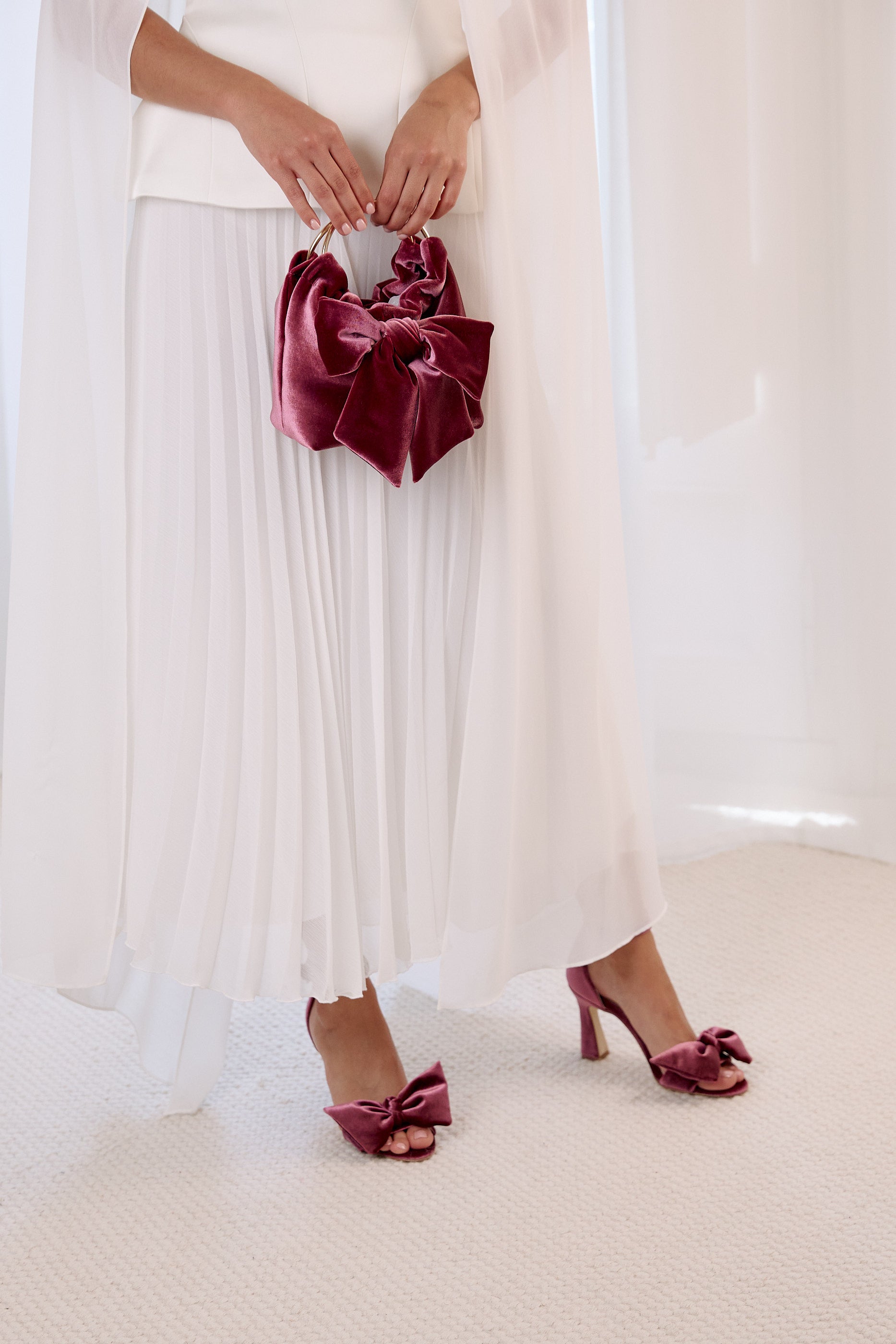 Lady Alexandra sandals 85mm merlot velvet