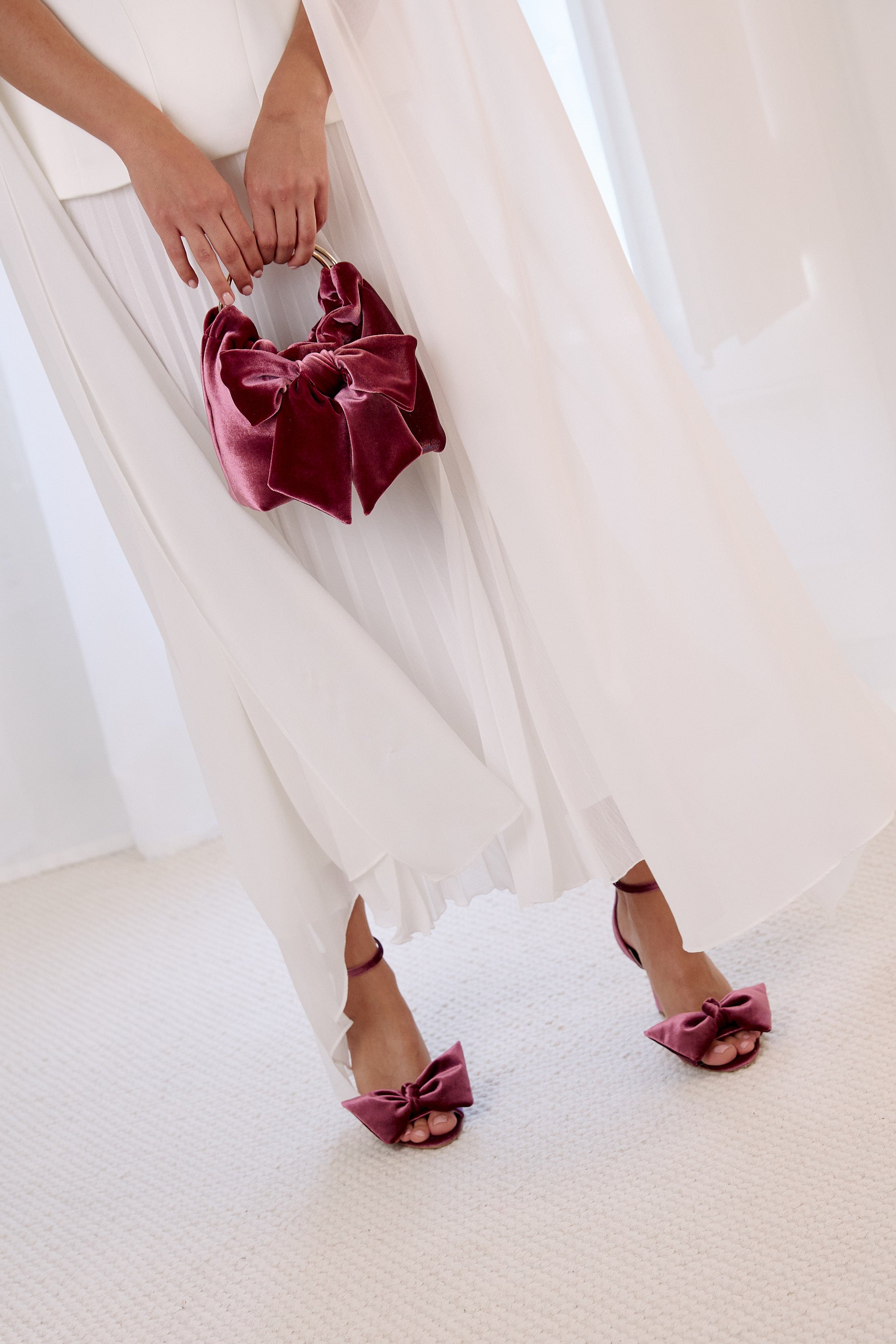 Lady Alexandra sandals 85mm merlot velvet