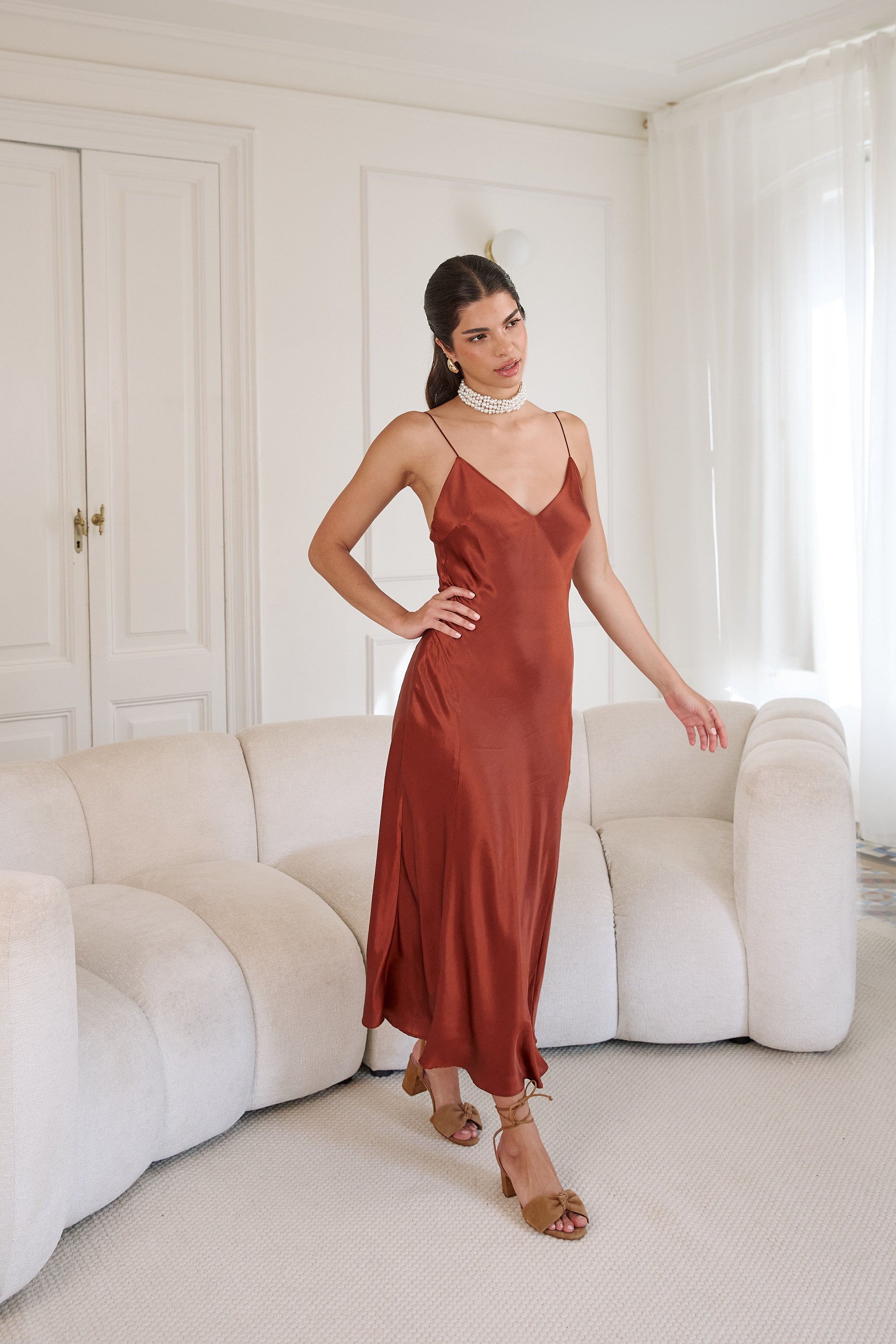 Lady Carlota sandals 50mm camel suede - The Archive