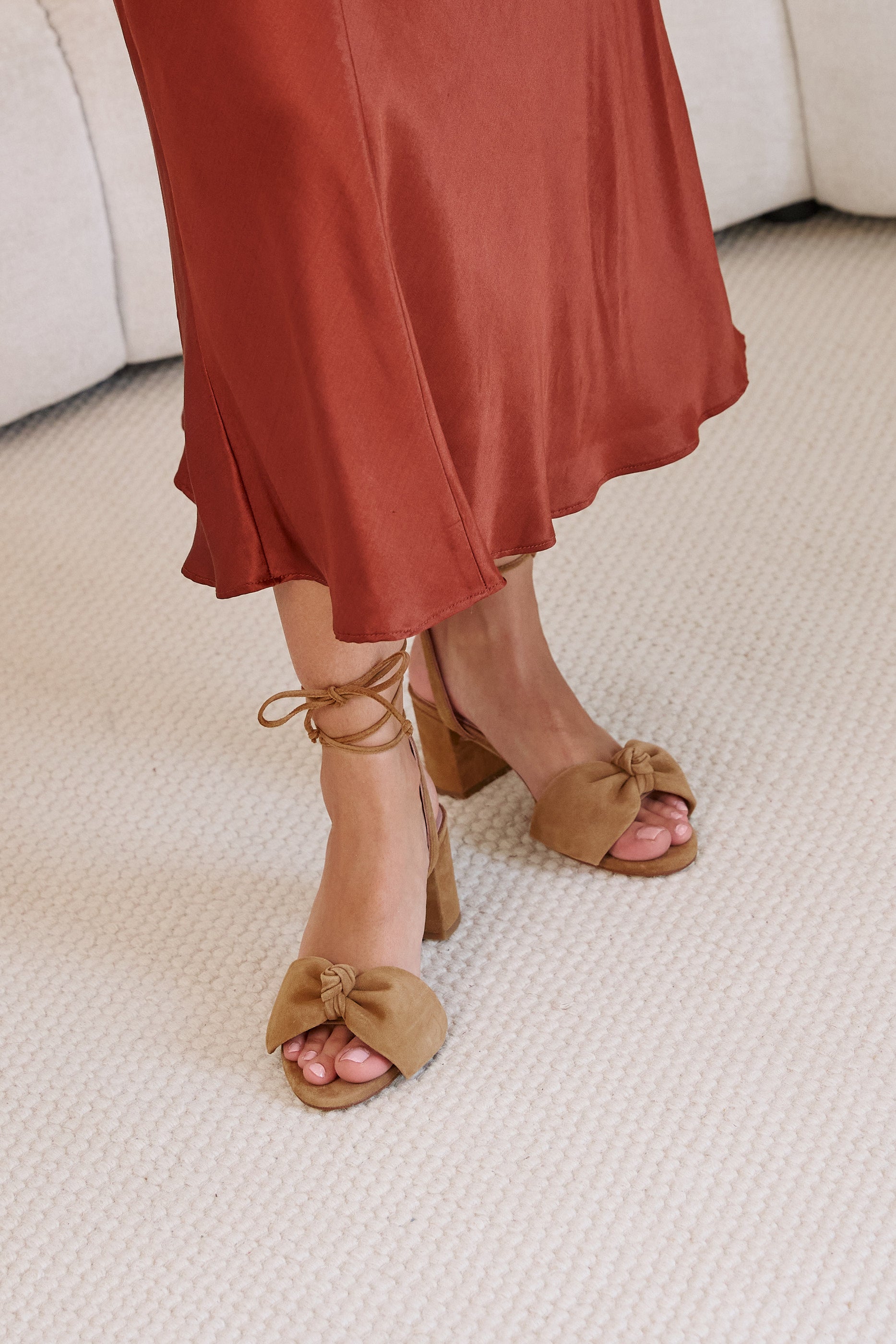 Lady Carlota sandals 50mm camel suede - The Archive