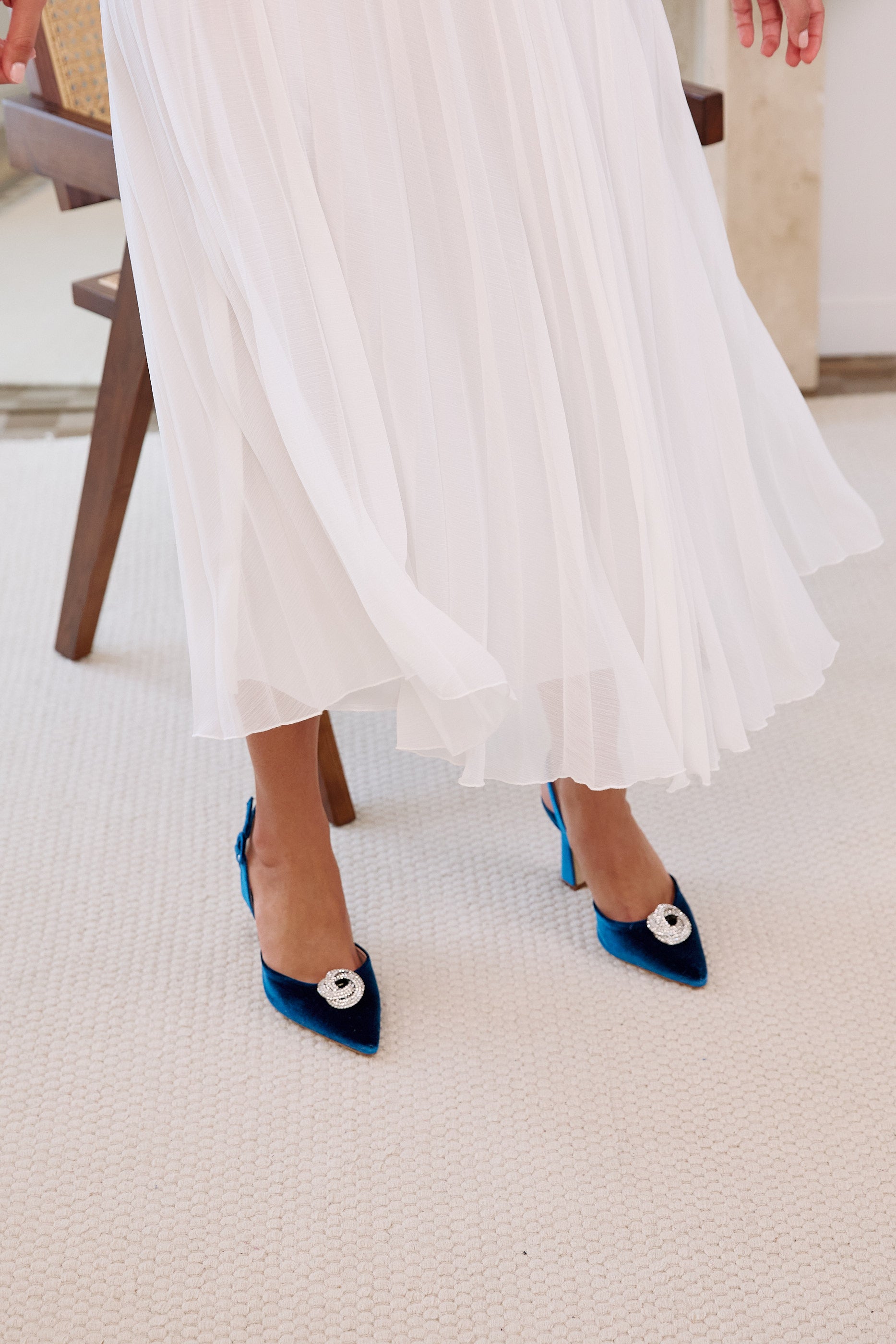 Lady Clementine pumps 85mm azure velvet