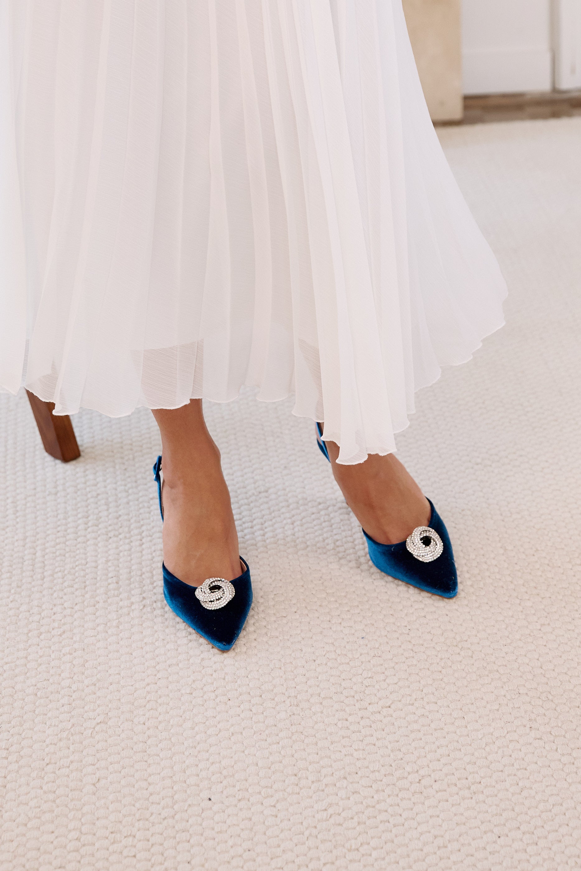 Lady Clementine pumps 85mm azure velvet