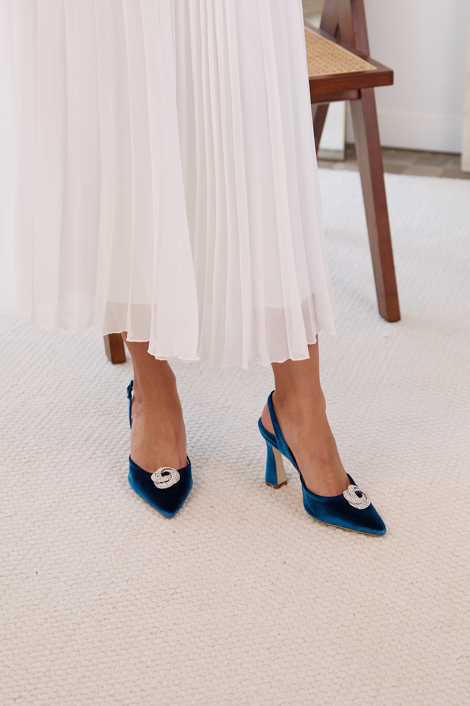 Lady Clementine pumps 85mm azure velvet