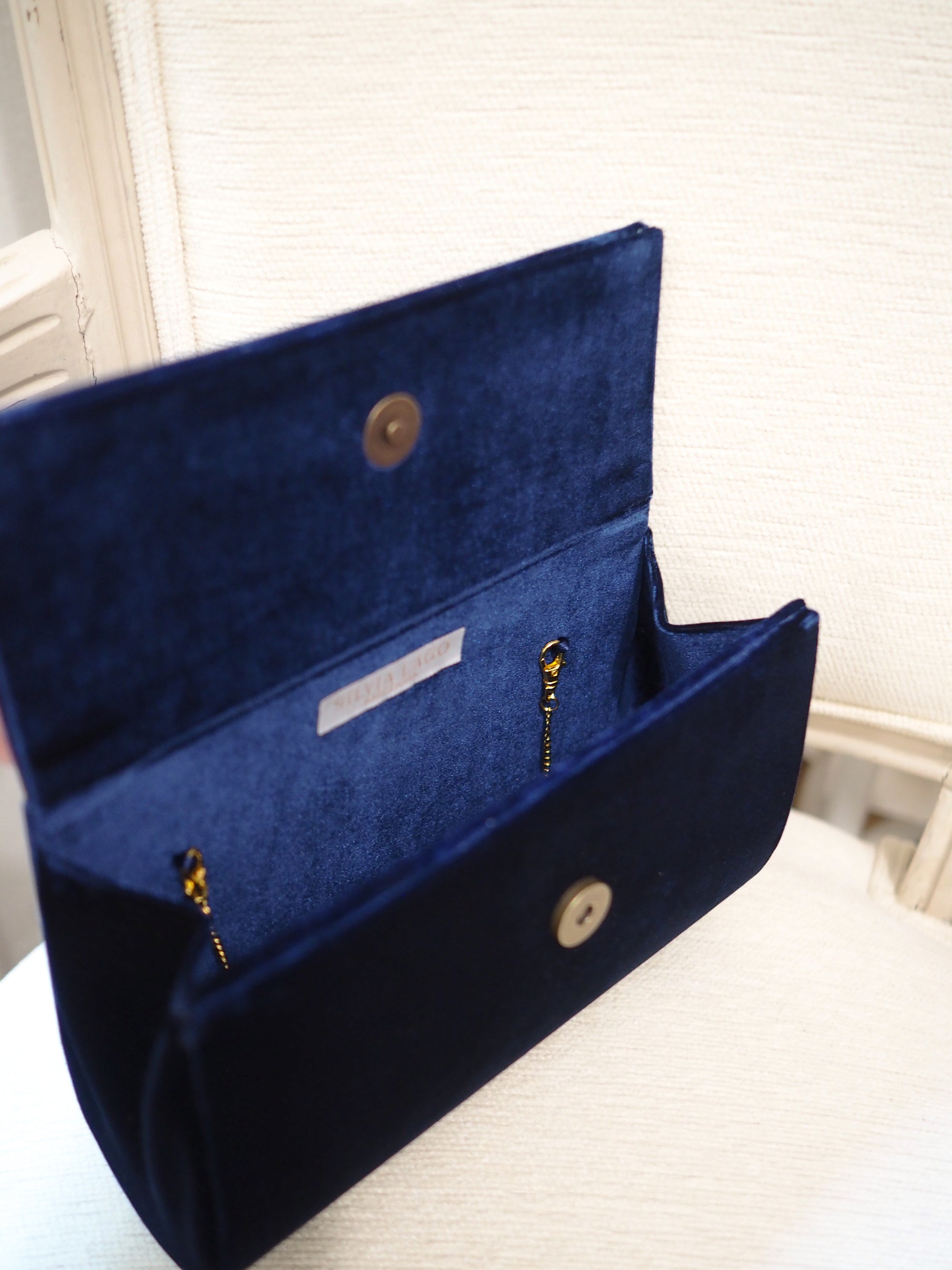 Lady Erin handbag navy velvet
