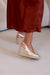 Champagne metallic calf