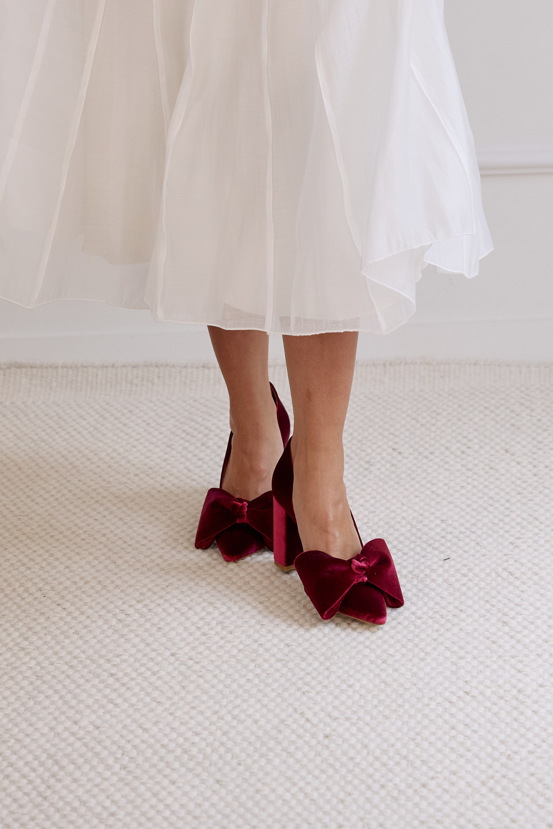 Lady Valentina pumps 85mm burgundy velvet
