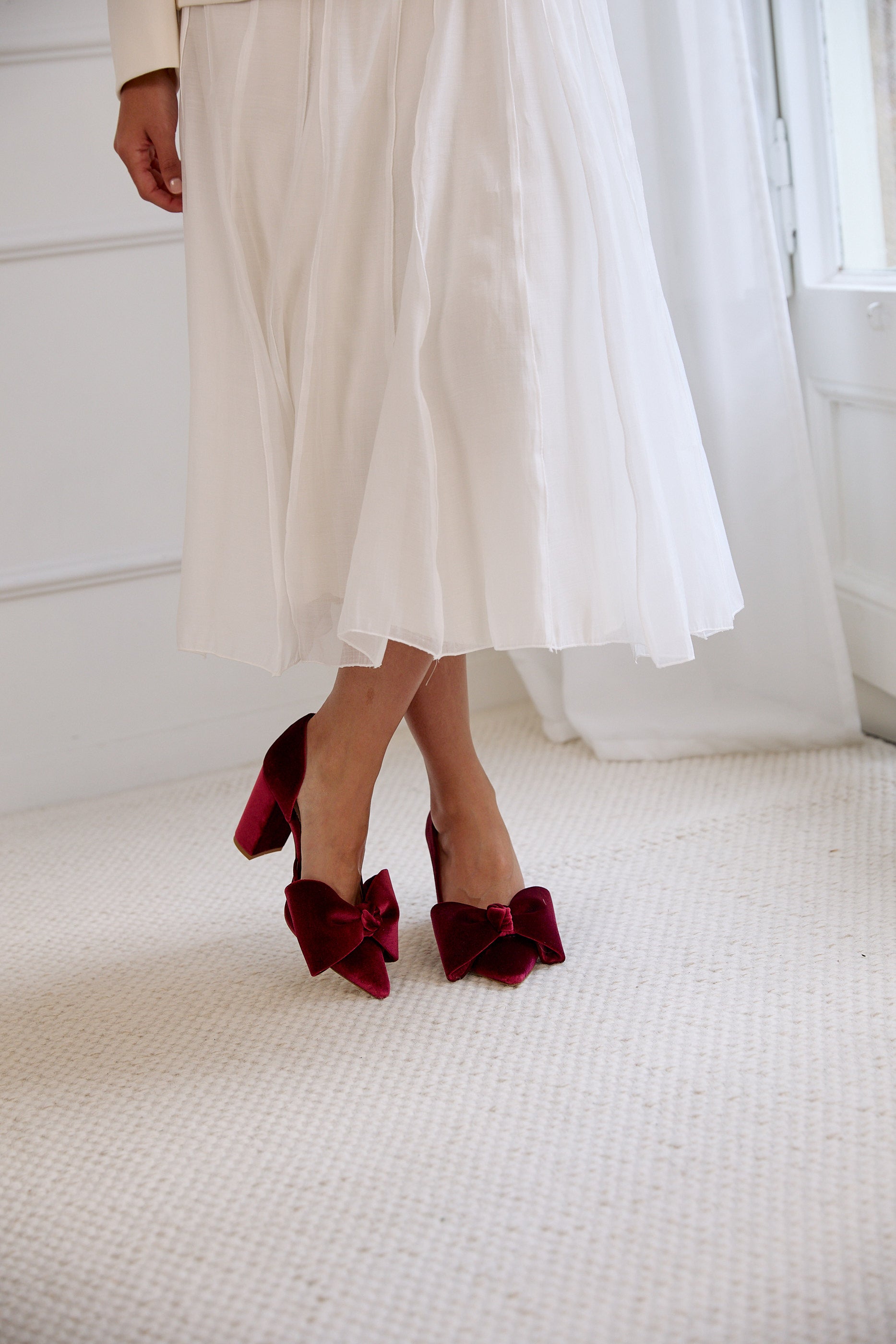 Lady Valentina pumps 85mm burgundy velvet