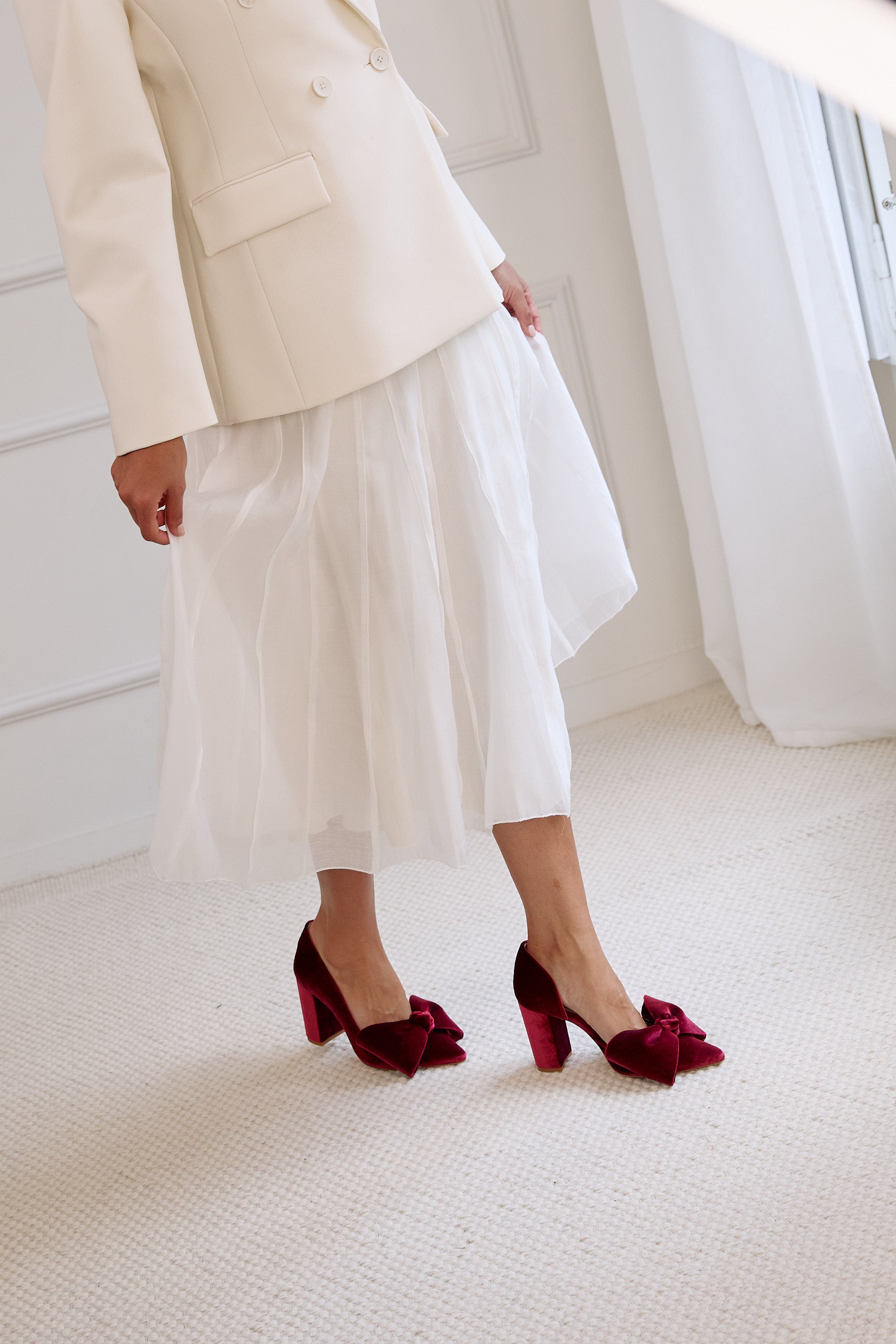 Lady Valentina pumps 85mm burgundy velvet
