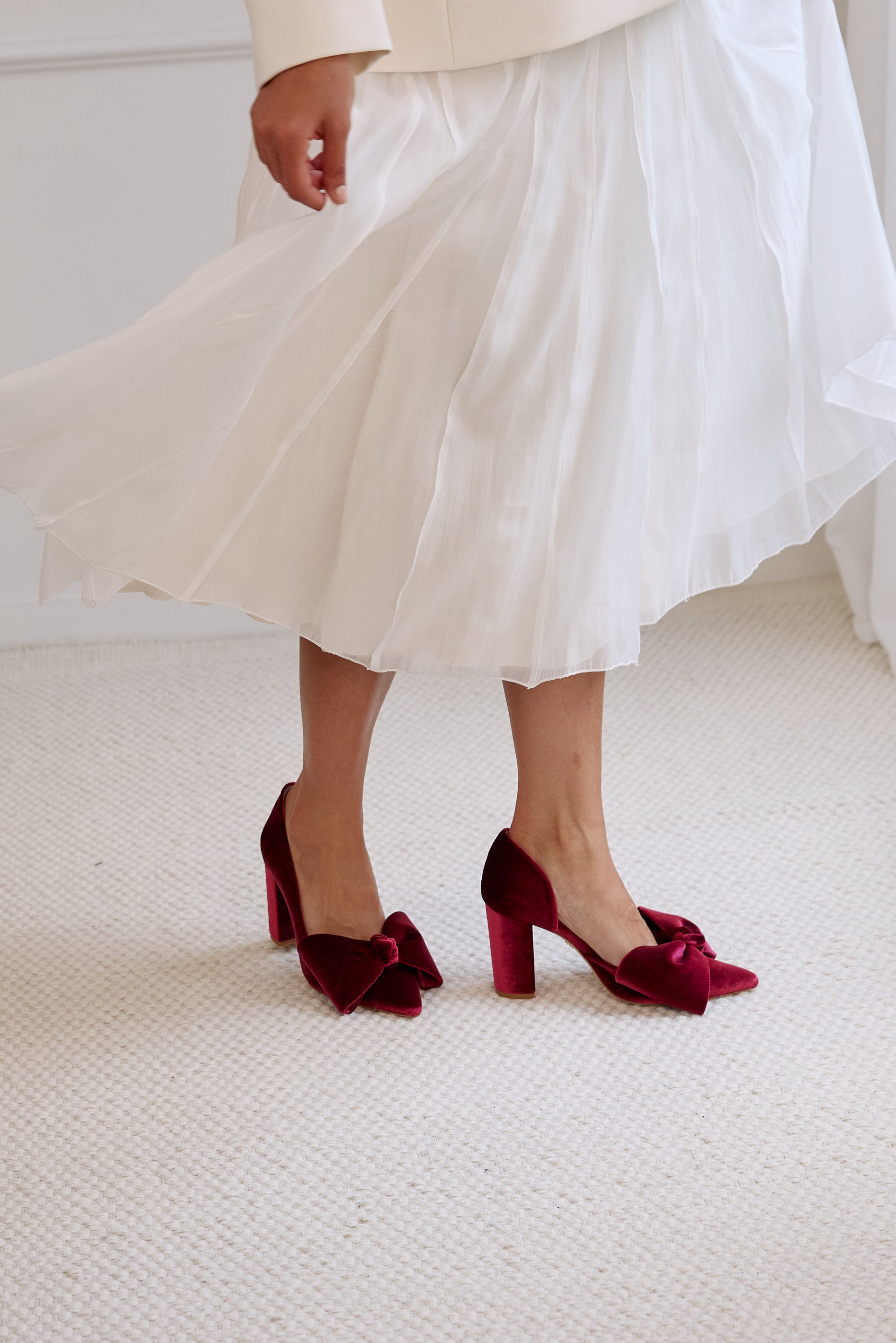 Lady Valentina pumps 85mm burgundy velvet