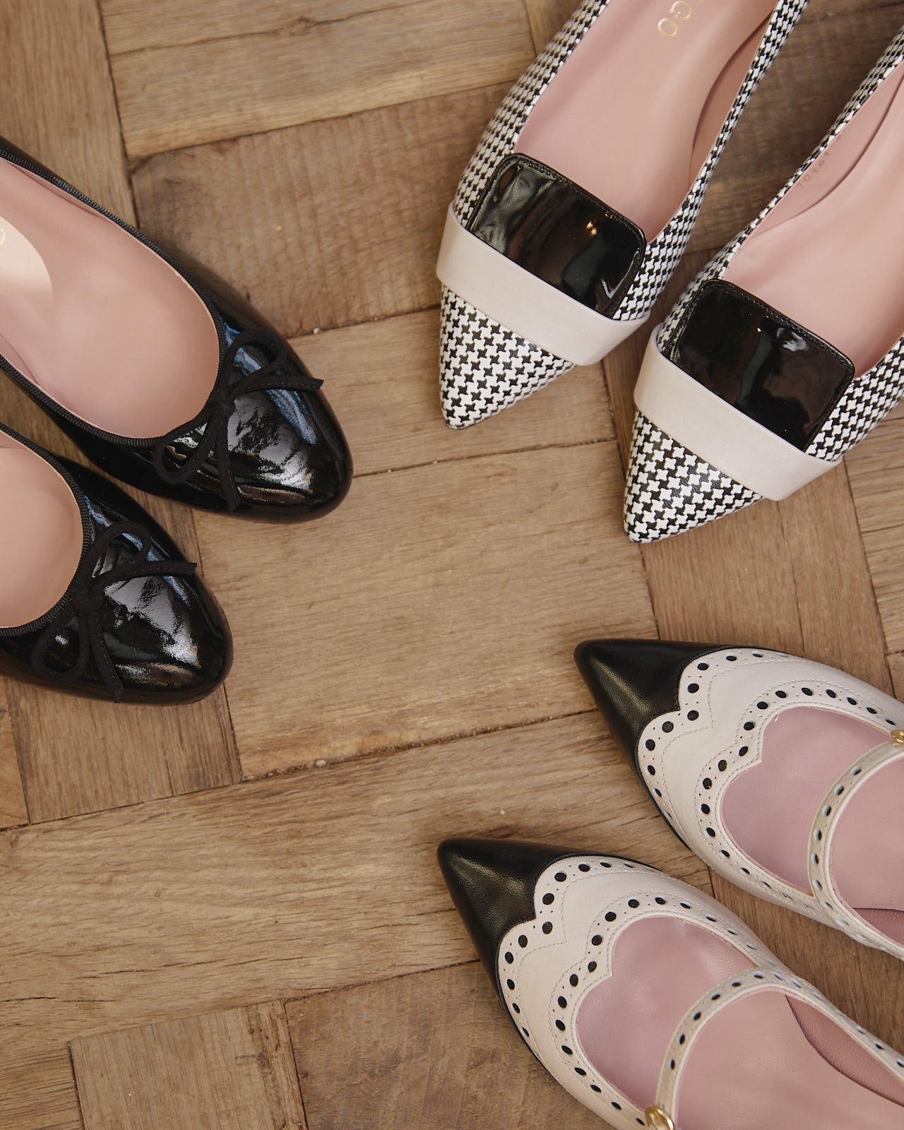 Edith pumps 50mm black and ivory calf